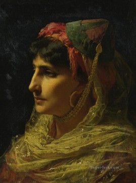 Frederick Arthur Bridgman Painting - PORTRAIT OF A WOMAN Frederick Arthur Bridgman